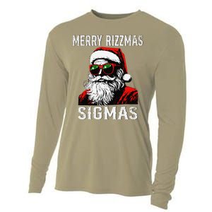 Merry Rizzmas Teens School Retro Christmas Santa Claus Cooling Performance Long Sleeve Crew