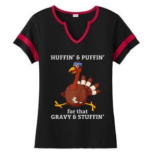 Marathon Running Turkey Trot Funny Group Team Gift Turkey Ladies Halftime Notch Neck Tee