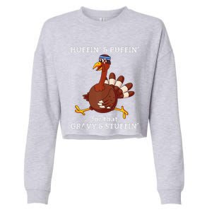 Marathon Running Turkey Trot Funny Group Team Gift Turkey Cropped Pullover Crew