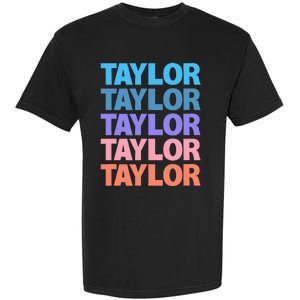 modern repeated text design first name t.aylor Garment-Dyed Heavyweight T-Shirt