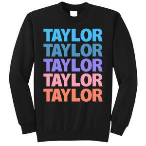 modern repeated text design first name t.aylor Sweatshirt