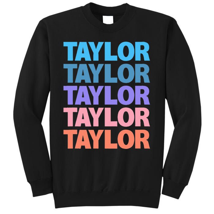 modern repeated text design first name t.aylor Sweatshirt