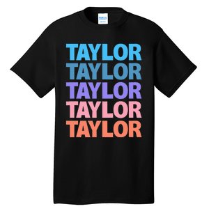 modern repeated text design first name t.aylor Tall T-Shirt