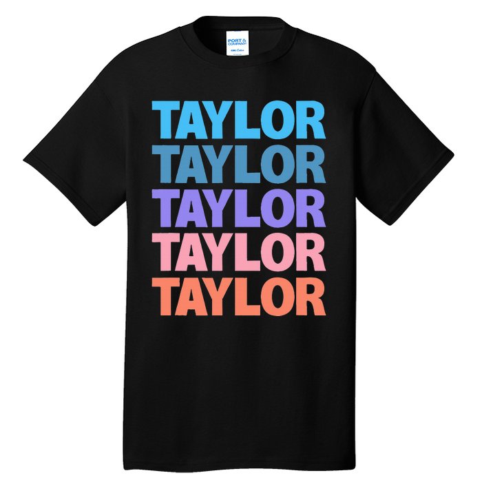 modern repeated text design first name t.aylor Tall T-Shirt