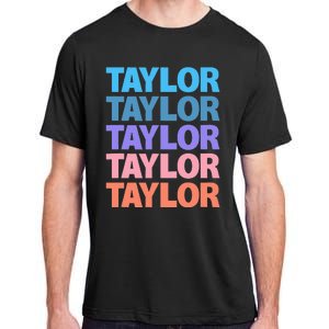 modern repeated text design first name t.aylor Adult ChromaSoft Performance T-Shirt