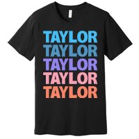 modern repeated text design first name t.aylor Premium T-Shirt