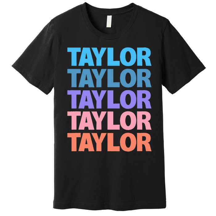 modern repeated text design first name t.aylor Premium T-Shirt