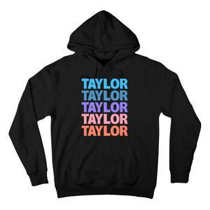 modern repeated text design first name t.aylor Tall Hoodie