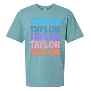 modern repeated text design first name t.aylor Sueded Cloud Jersey T-Shirt