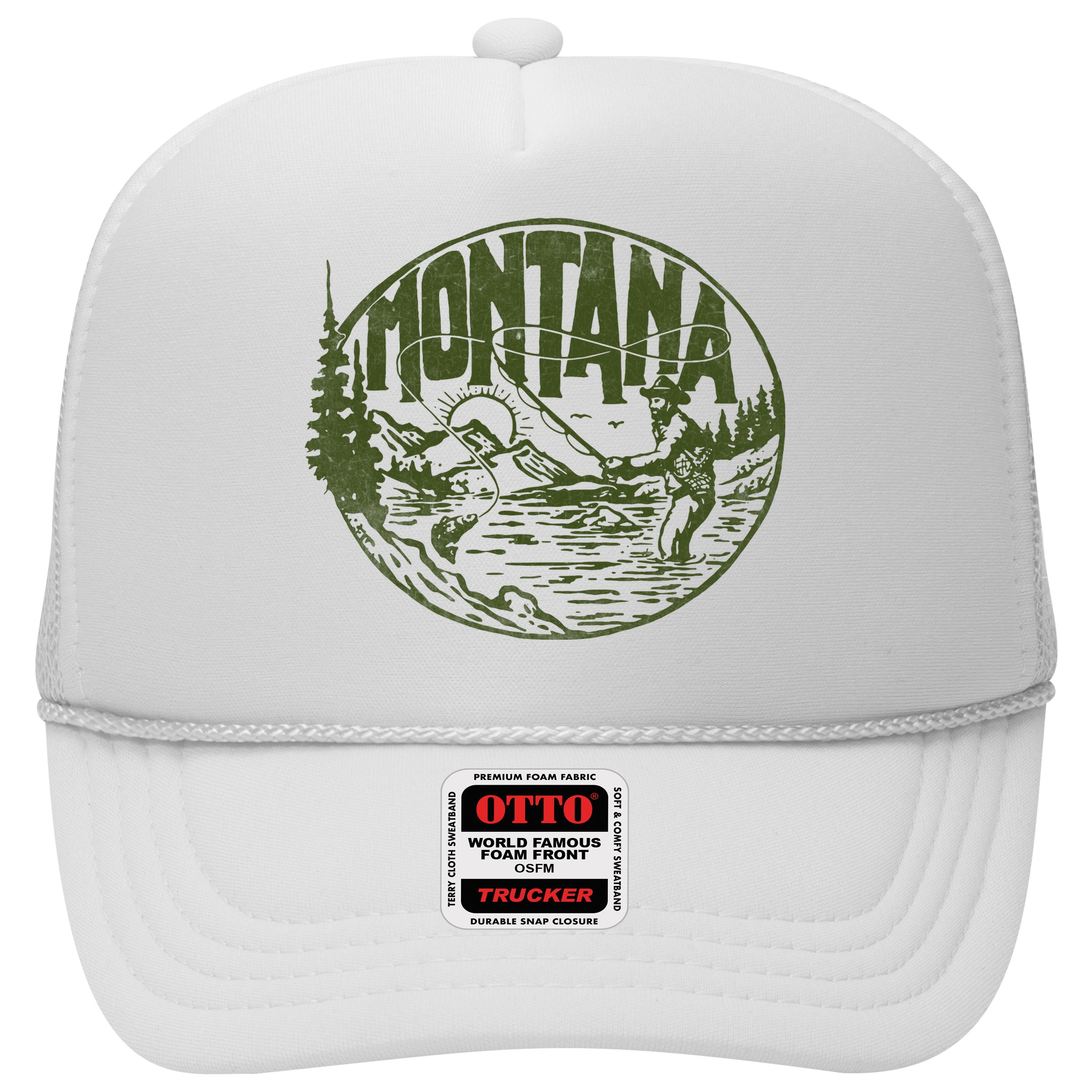 Montana Retro Trout Fishing Vintage Fly Fisherman Sketch Hat