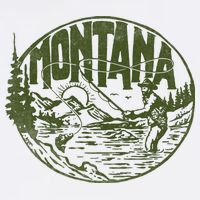 Montana Retro Trout Fishing Vintage Fly Fisherman Sketch Hat
