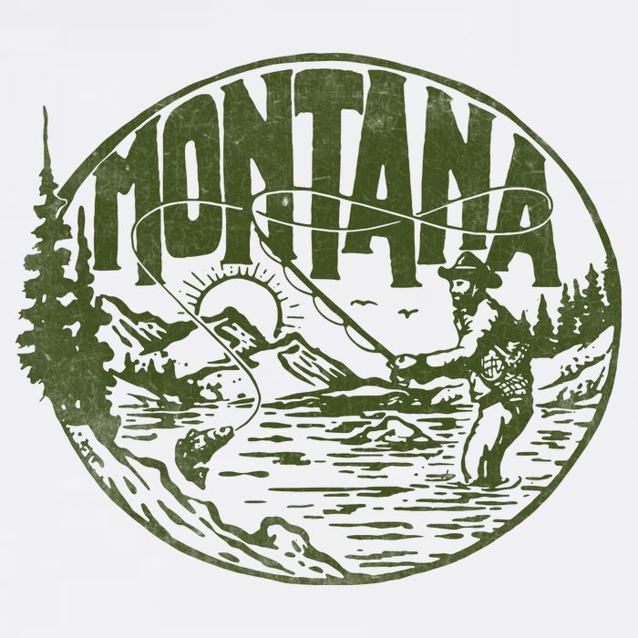 Montana Retro Trout Fishing Vintage Fly Fisherman Sketch Hat
