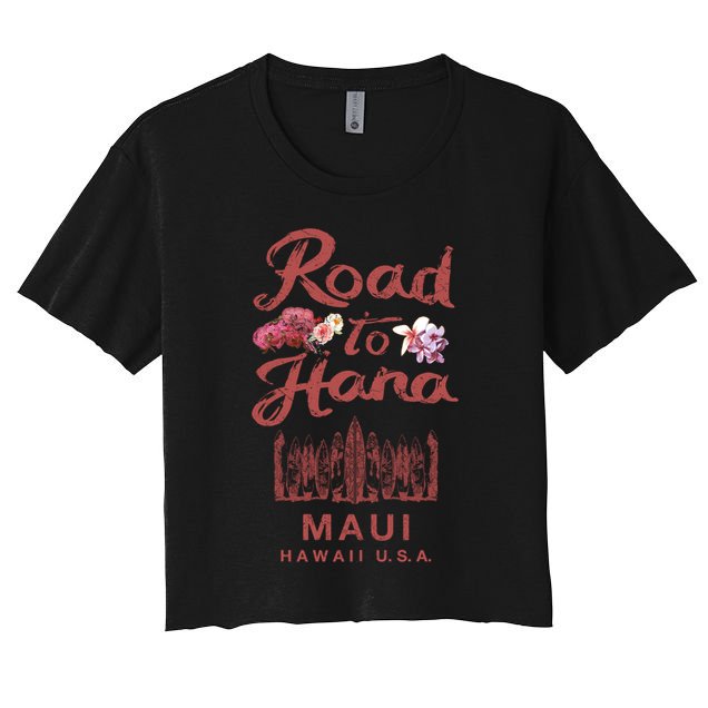 Maui Road To Hana Hawaii Retro Hawaiian Gift Crop Top