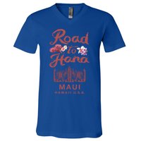 Maui Road To Hana Hawaii Retro Hawaiian Gift V-Neck T-Shirt