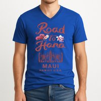 Maui Road To Hana Hawaii Retro Hawaiian Gift V-Neck T-Shirt