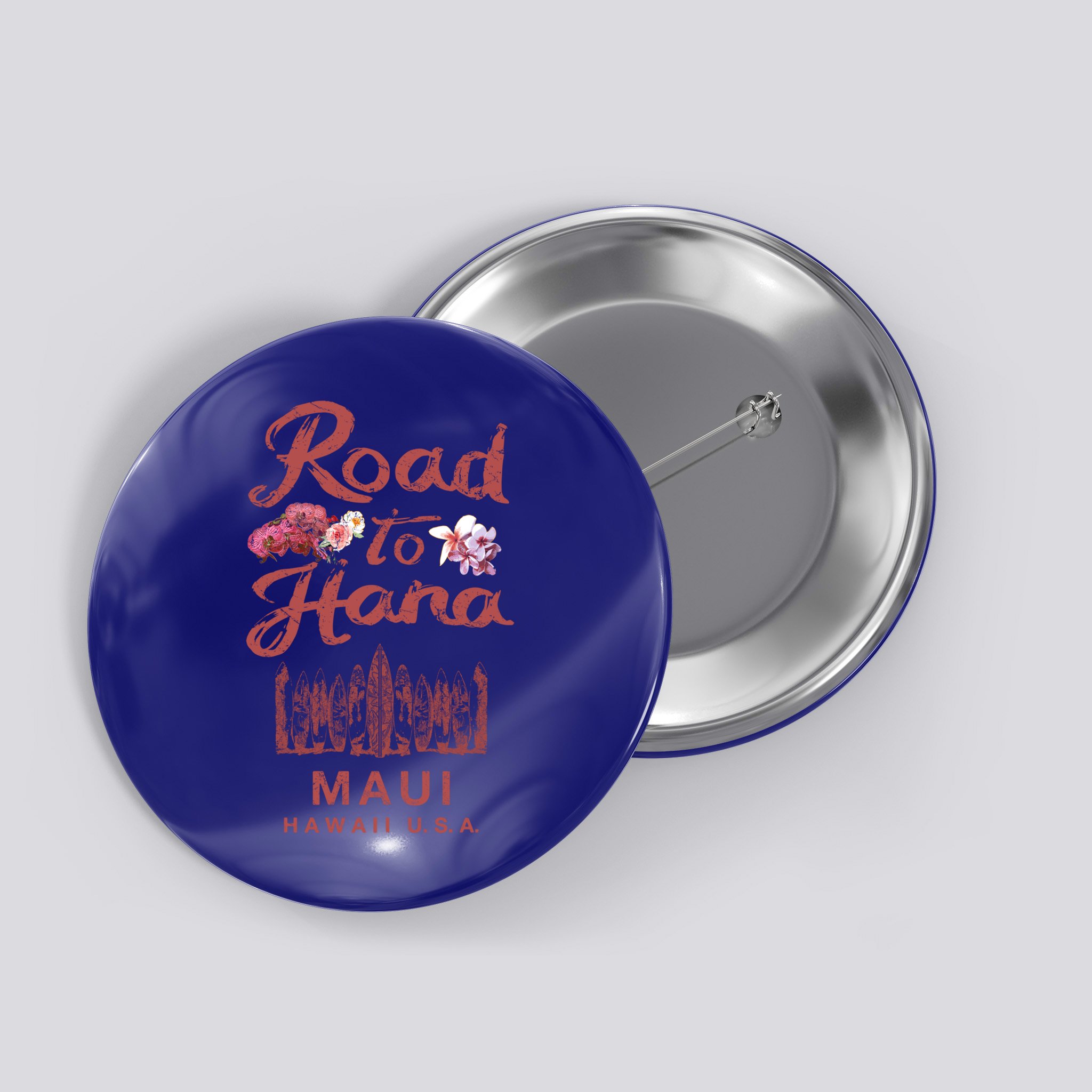 Maui Road To Hana Hawaii Retro Hawaiian Gift Button