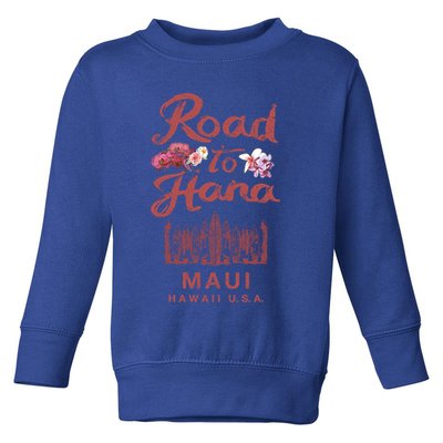 Maui Road To Hana Hawaii Retro Hawaiian Gift Toddler Sweatshirt