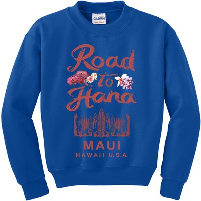 Maui Road To Hana Hawaii Retro Hawaiian Gift Kids Sweatshirt