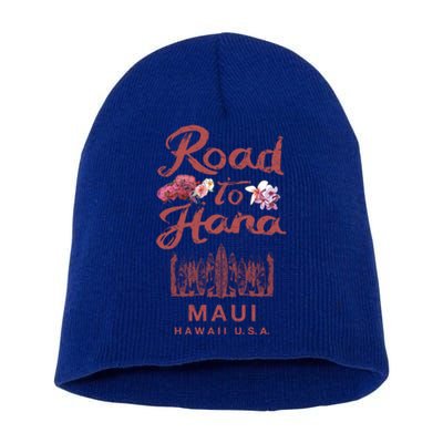 Maui Road To Hana Hawaii Retro Hawaiian Gift Short Acrylic Beanie