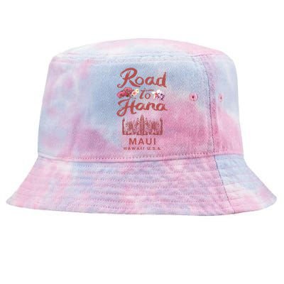 Maui Road To Hana Hawaii Retro Hawaiian Gift Tie-Dyed Bucket Hat