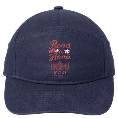 Maui Road To Hana Hawaii Retro Hawaiian Gift 7-Panel Snapback Hat