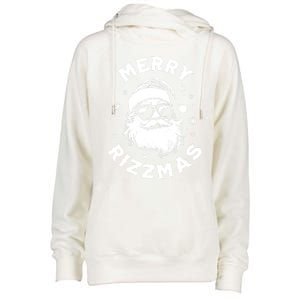 Merry Rizzmas Teens School Funny Christmas Santa Claus Womens Funnel Neck Pullover Hood