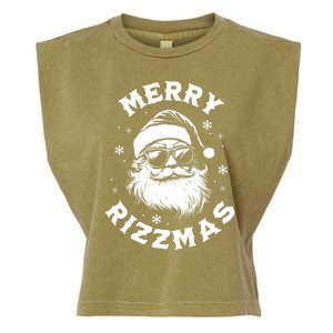 Merry Rizzmas Teens School Funny Christmas Santa Claus Garment-Dyed Women's Muscle Tee