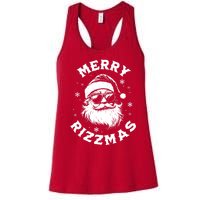 Merry Rizzmas Teens School Funny Christmas Santa Claus Women's Racerback Tank