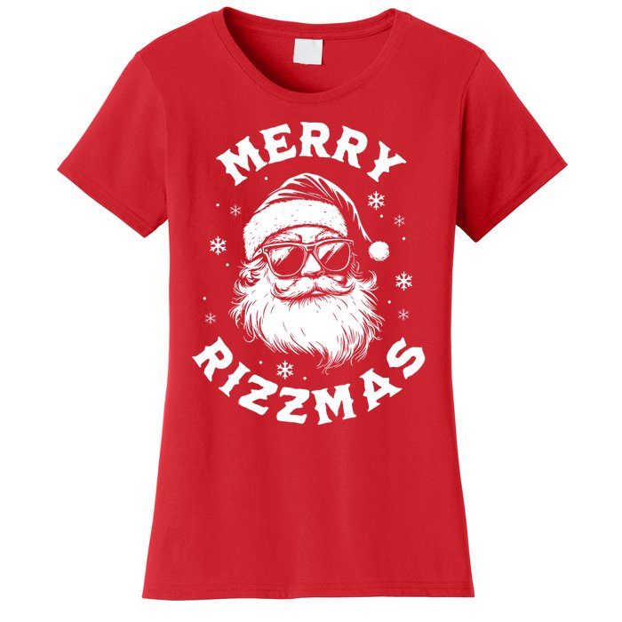 Merry Rizzmas Teens School Funny Christmas Santa Claus Women's T-Shirt