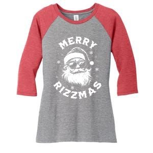 Merry Rizzmas Teens School Funny Christmas Santa Claus Women's Tri-Blend 3/4-Sleeve Raglan Shirt