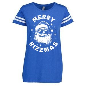 Merry Rizzmas Teens School Funny Christmas Santa Claus Enza Ladies Jersey Football T-Shirt