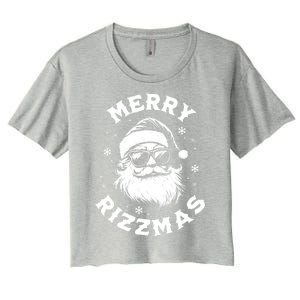 Merry Rizzmas Teens School Funny Christmas Santa Claus Women's Crop Top Tee