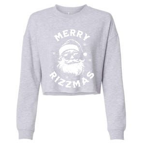 Merry Rizzmas Teens School Funny Christmas Santa Claus Cropped Pullover Crew