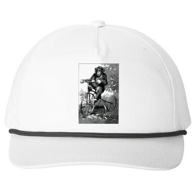 Monkey Riding Tricycle ArtVintage Chimp Funny Snapback Five-Panel Rope Hat