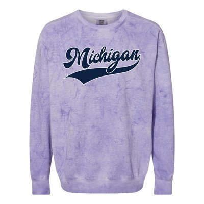 Michigan Retro Throwback Design Classic Colorblast Crewneck Sweatshirt