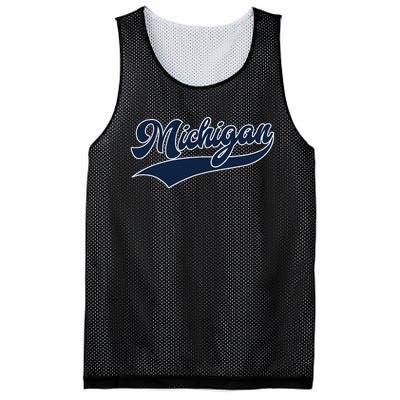 Michigan Retro Throwback Design Classic Mesh Reversible Basketball Jersey Tank