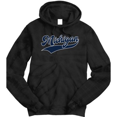 Michigan Retro Throwback Design Classic Tie Dye Hoodie