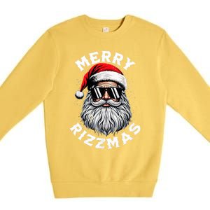 Merry Rizzmas Teens School Funny Christmas Santa Claus Premium Crewneck Sweatshirt