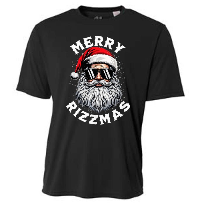 Merry Rizzmas Teens School Funny Christmas Santa Claus Cooling Performance Crew T-Shirt