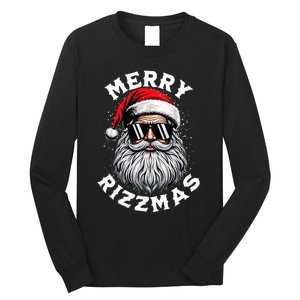 Merry Rizzmas Teens School Funny Christmas Santa Claus Long Sleeve Shirt