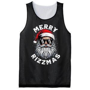 Merry Rizzmas Teens School Funny Christmas Santa Claus Mesh Reversible Basketball Jersey Tank