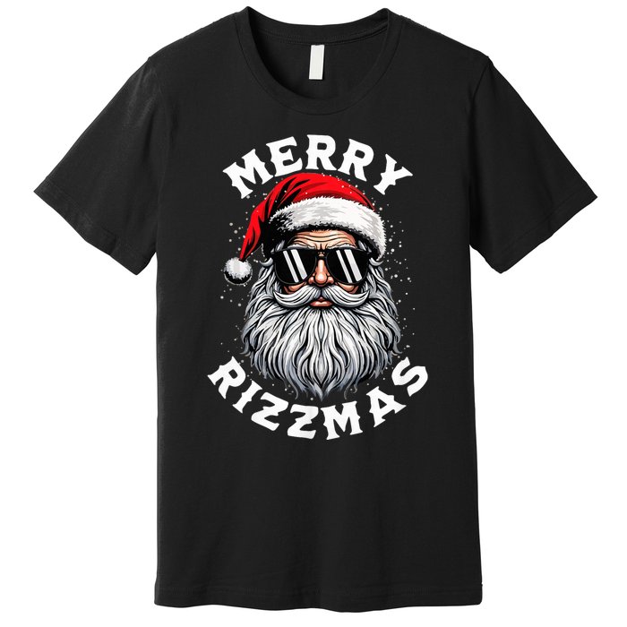 Merry Rizzmas Teens School Funny Christmas Santa Claus Premium T-Shirt