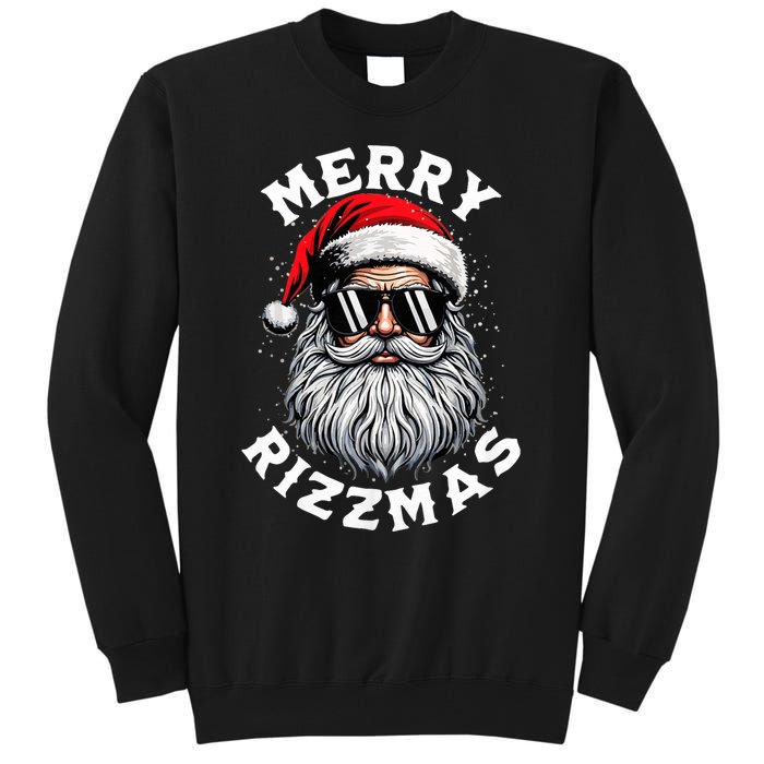 Merry Rizzmas Teens School Funny Christmas Santa Claus Tall Sweatshirt