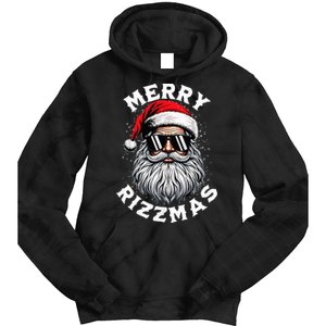 Merry Rizzmas Teens School Funny Christmas Santa Claus Tie Dye Hoodie