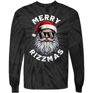 Merry Rizzmas Teens School Funny Christmas Santa Claus Tie-Dye Long Sleeve Shirt