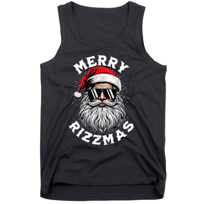 Merry Rizzmas Teens School Funny Christmas Santa Claus Tank Top