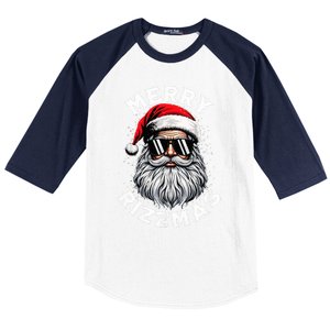 Merry Rizzmas Teens School Funny Christmas Santa Claus Baseball Sleeve Shirt