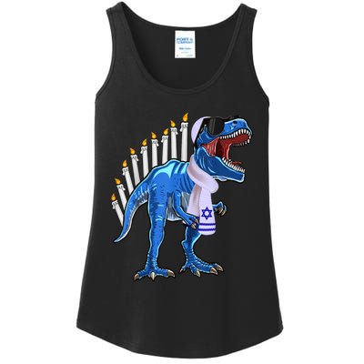 Menorasaurus Rex T Rex Dinosaur Hanukkah Gift Ladies Essential Tank