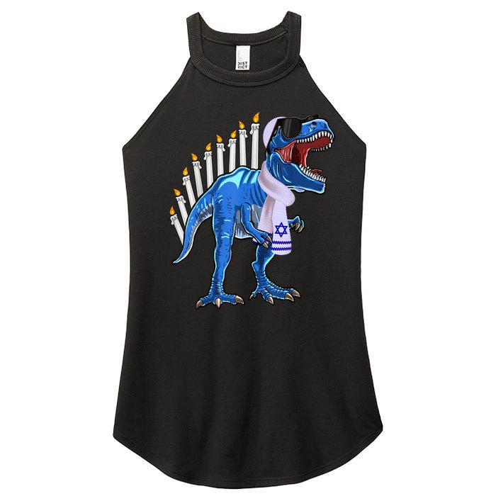 Menorasaurus Rex T Rex Dinosaur Hanukkah Gift Women's Perfect Tri Rocker Tank