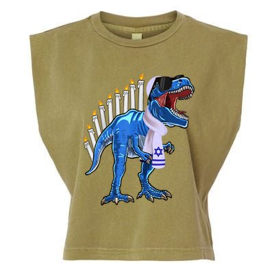 Menorasaurus Rex T Rex Dinosaur Hanukkah Gift Garment-Dyed Women's Muscle Tee